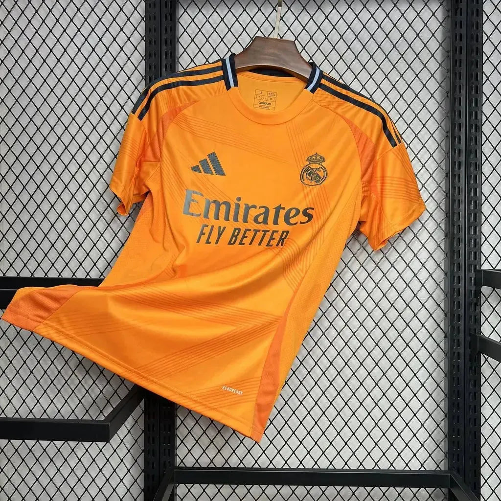 "Camisa Real Madrid Away 24/25 - Torcedor Masculina Laranja - Netmantos"