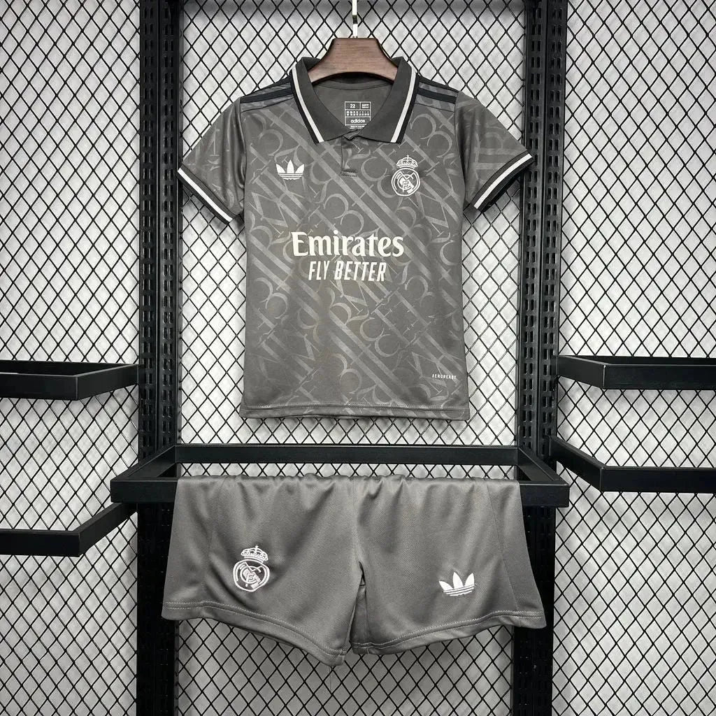 "Camisa Real Madrid Third 24/25 - Torcedor Infantil Cinza - Netmantos"