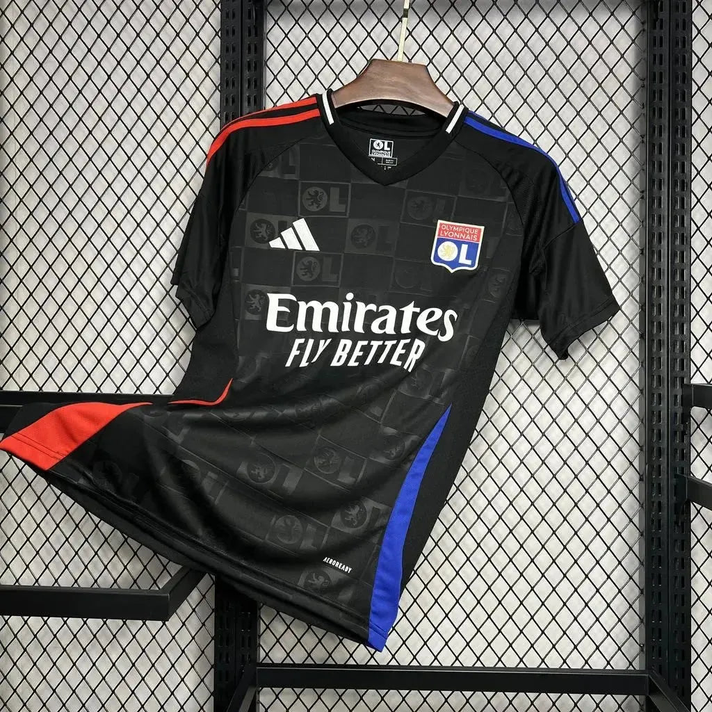 "Camisa Lyon Away 24/25 - Torcedor Masculina Preta - Netmantos"