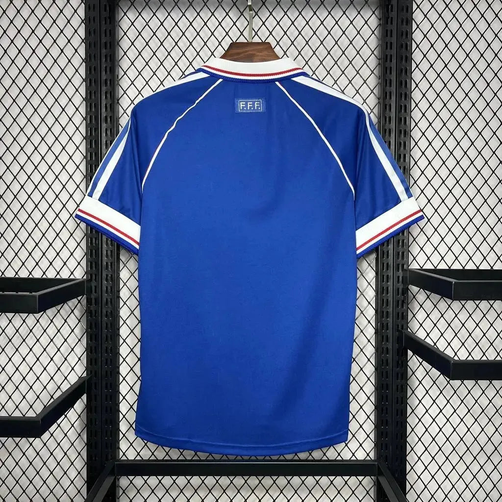 "Camisa França Retrô Home 1998 - Torcedor Masculina Azul - Netmantos"