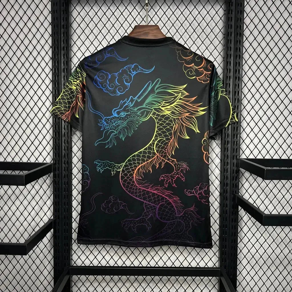 "Camisa Real Madrid Dragão Chinês 24/25 - Torcedor Masculina Preta Colorida - Netmantos"