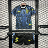 "Camisa Brasil Edição Especial Cristo Redentor 24/25 - Torcedor Infantil Azul - Netmantos"