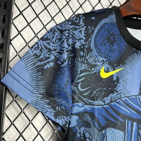 "Camisa Brasil Edição Especial Cristo Redentor 24/25 - Torcedor Infantil Azul - Netmantos"