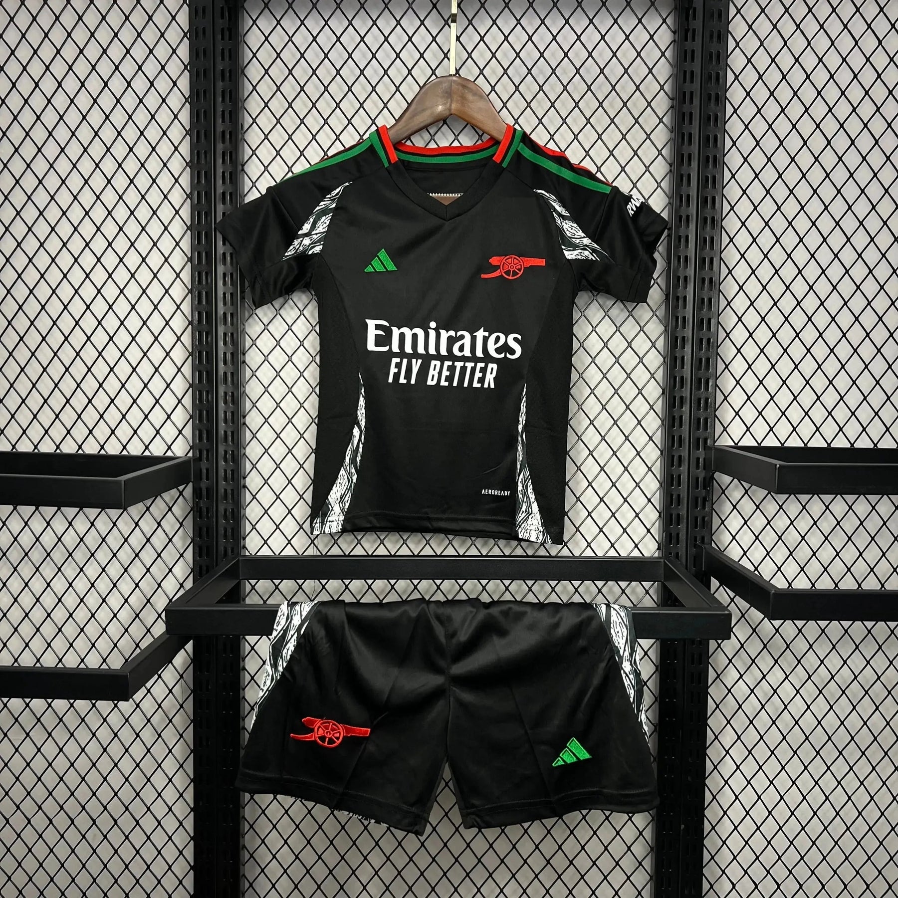 "Camisa Arsenal Away 24/25 - Torcedor Infantil Preta - Netmantos"