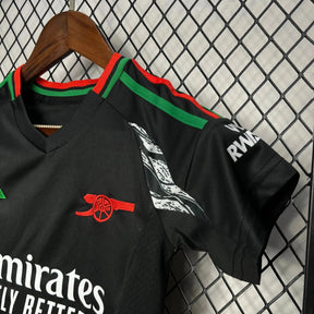 "Camisa Arsenal Away 24/25 - Torcedor Infantil Preta - Netmantos"