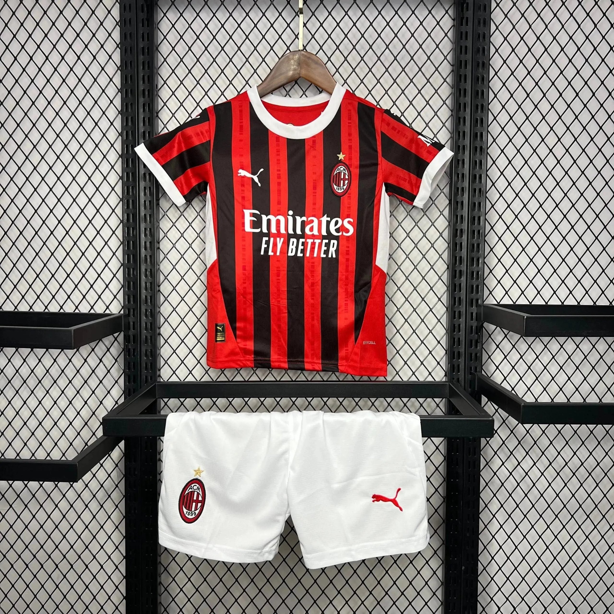 "Camisa AC Milan Home 24/25 - Torcedor Infantil Vermelha - Netmantos"
