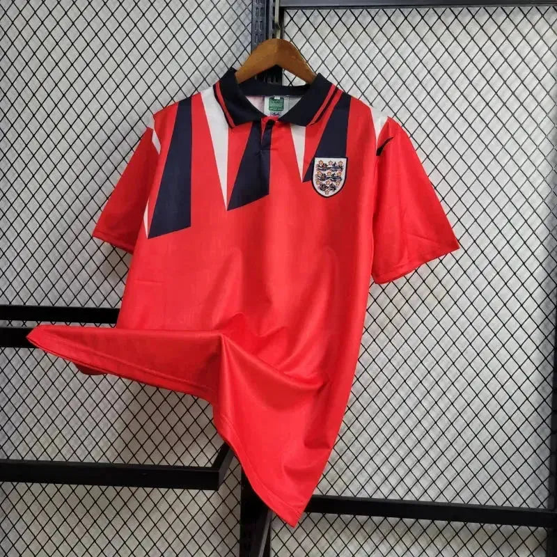 "Camisa Inglaterra Retrô Away 1992 - Torcedor Masculina Vermelha - Netmantos"