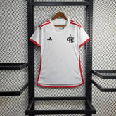 "Camisa Flamengo Away 24/25 - Torcedor Feminina Branca + Todos Patrocínios - Netmantos"