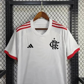 "Camisa Flamengo Away 24/25 - Torcedor Masculina Branca + Todos Patrocínios - Netmantos"