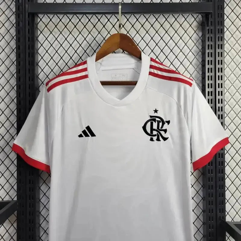 "Camisa Flamengo Away 24/25 - Torcedor Masculina Branca + Todos Patrocínios - Netmantos"