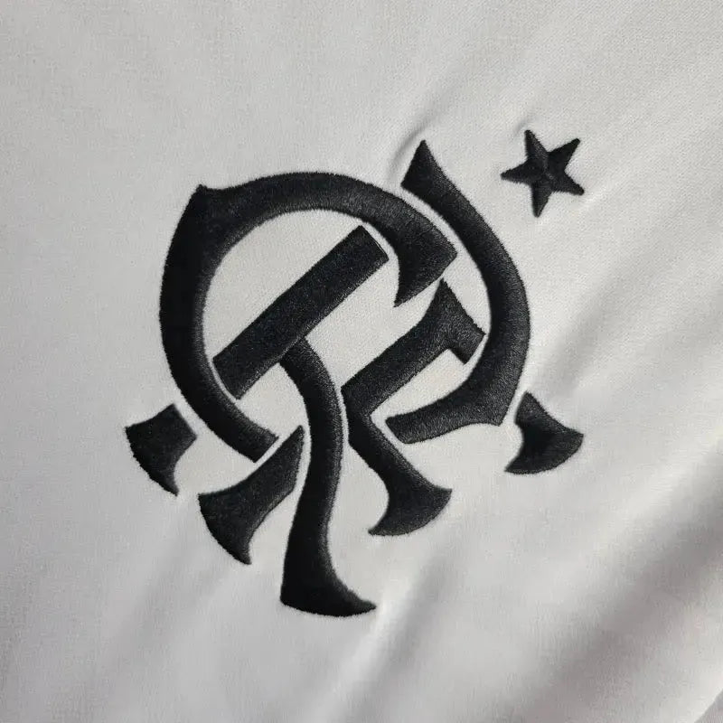 "Camisa Flamengo Away 24/25 - Torcedor Masculina Branca + Todos Patrocínios - Netmantos"