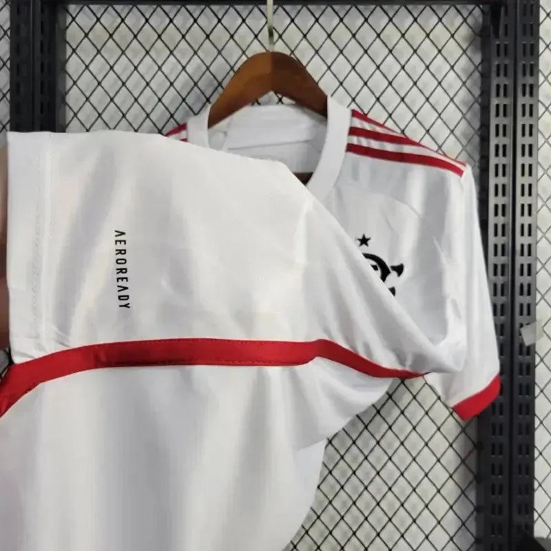 "Camisa Flamengo Away 24/25 - Torcedor Masculina Branca + Todos Patrocínios - Netmantos"