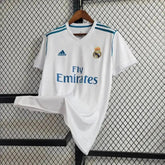 "Camisa Real Madrid Retrô Home 2017/18 - Torcedor Masculina Branca e Azul - Netmantos"