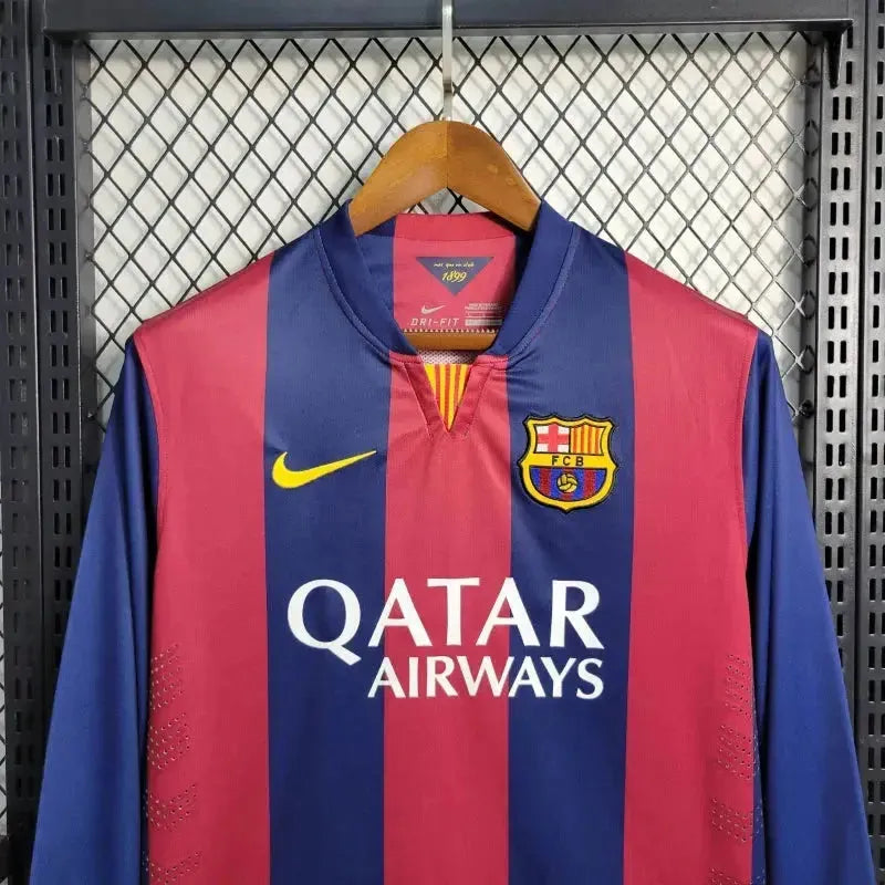 "Camisa Barcelona Home Retrô 2014/15 - Torcedor Masculina Manga Longa - Netmantos"