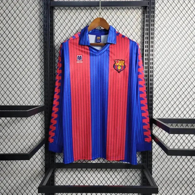 "Camisa Barcelona Home Retrô 1992 - Torcedor Masculina Manga Longa - Netmantos"