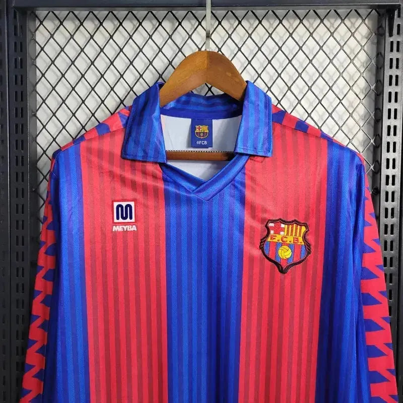 "Camisa Barcelona Home Retrô 1992 - Torcedor Masculina Manga Longa - Netmantos"