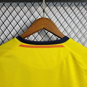 "Camisa Barcelona Away Retrô 2008/09 - Torcedor Masculina Amarela Manga Longa - Netmantos"