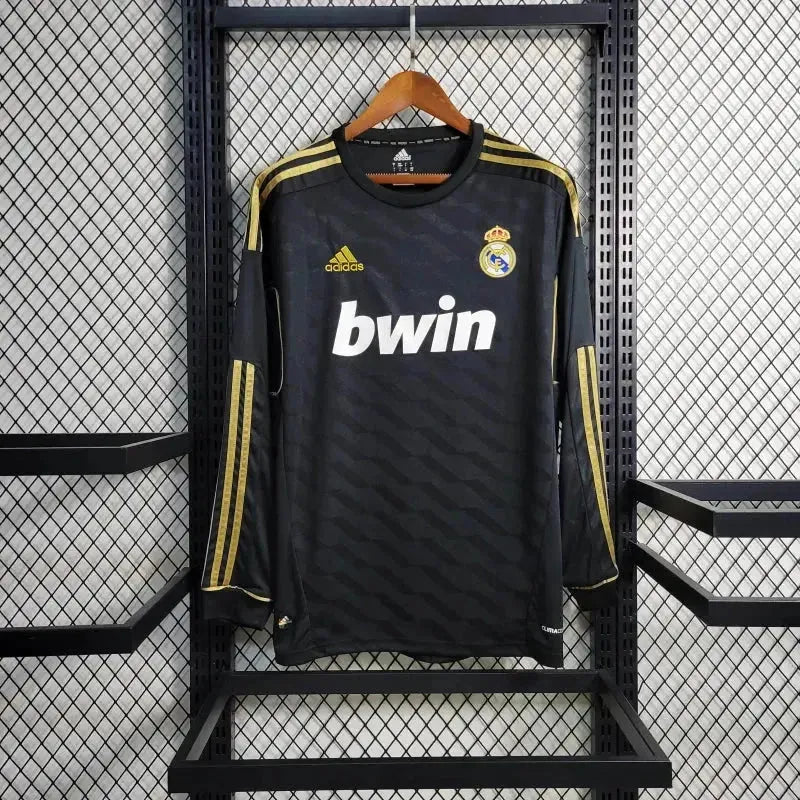 "Camisa Real Madrid Away Retrô 2011/12 - Torcedor Masculina Preta Manga Longa - Netmantos"