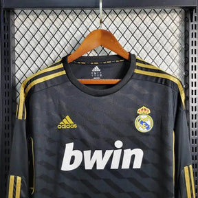 "Camisa Real Madrid Away Retrô 2011/12 - Torcedor Masculina Preta Manga Longa - Netmantos"