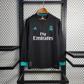 "Camisa Real Madrid Away Retrô 2017/18 - Torcedor Masculina Preta e Azul Manga Longa - Netmantos"