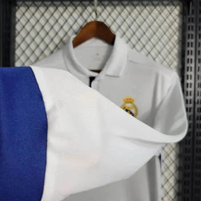 "Camisa Real Madrid Main Retrô 2016/17 - Torcedor Masculina Branca Manga Longa - Netmantos"