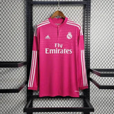 "Camisa Real Madrid Away Retrô 2014/15 - Torcedor Masculina Rosa Manga Longa - Netmantos"