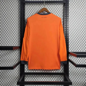 "Camisa Real Madrid Away 2 Retrô 2013/14 - Torcedor Masculina Laranja Manga Longa - Netmantos"