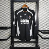 "Camisa Real Madrid Two Guest Retrô 2006/07 - Torcedor Masculina Preta Manga Longa - Netmantos"