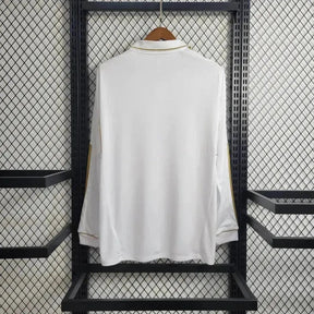 "Camisa Real Madrid Home Retrô 2011/12 - Torcedor Masculina Branca Manga Longa - Netmantos"