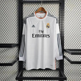 "Camisa Real Madrid Home Retrô 2013/14 - Torcedor Masculina Branca Manga Longa - Netmantos"