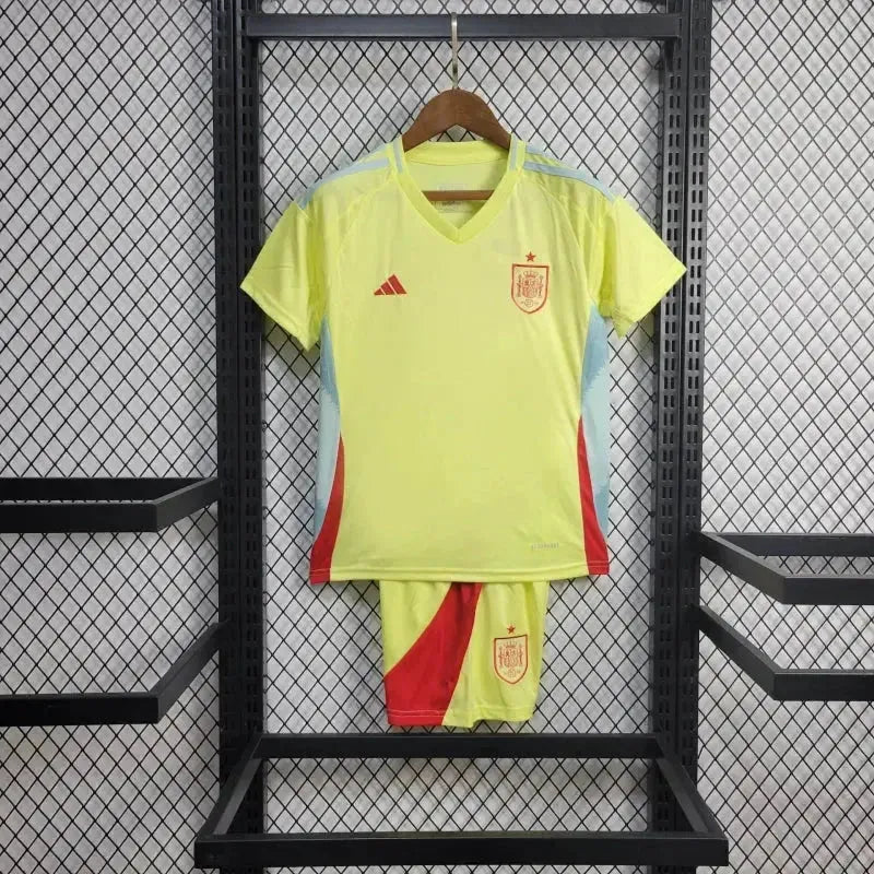 "Camisa Espanha Away 24/25 - Torcedor Infantil Amarela - Netmantos"