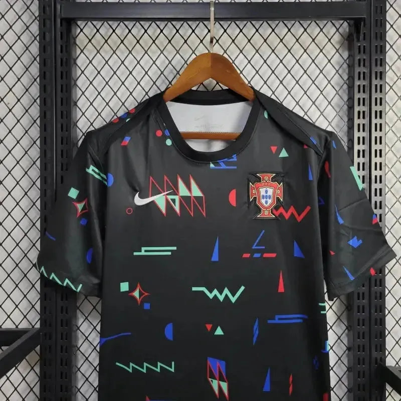 "Camisa Portugal Treino 24/25 - Torcedor Masculina Preta - Netmantos"