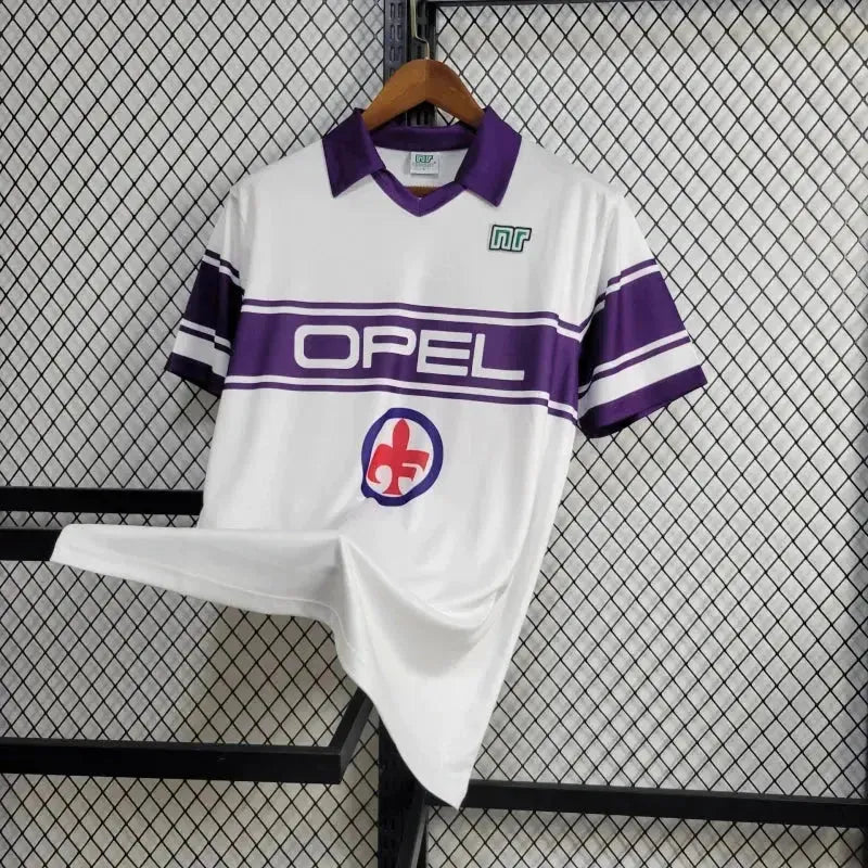 "Camisa Fiorentina Away Retrô 1984/85 - Torcedor Masculina Branca OPEL - Netmantos"