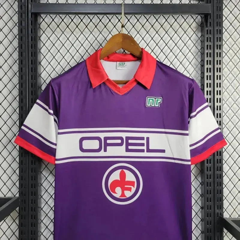 "Camisa Fiorentina Home Retrô 1984/85 - Torcedor Masculina Roxa OPEL - Netmantos"