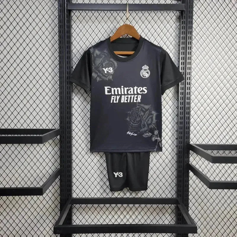 "Camisa Real Madrid Fourth Y3 24/25 - Torcedor Infantil Preta - Netmantos"