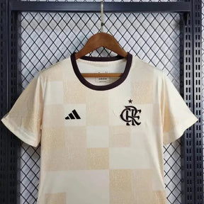 "Camisa Flamengo Treino 24/25 - Torcedor Feminina Bege - Netmantos"