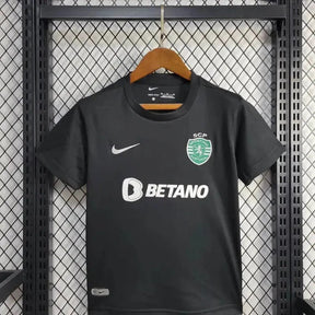 "Camisa Sporting Away 3 24/25 - Torcedor Infantil Preta - Netmantos"