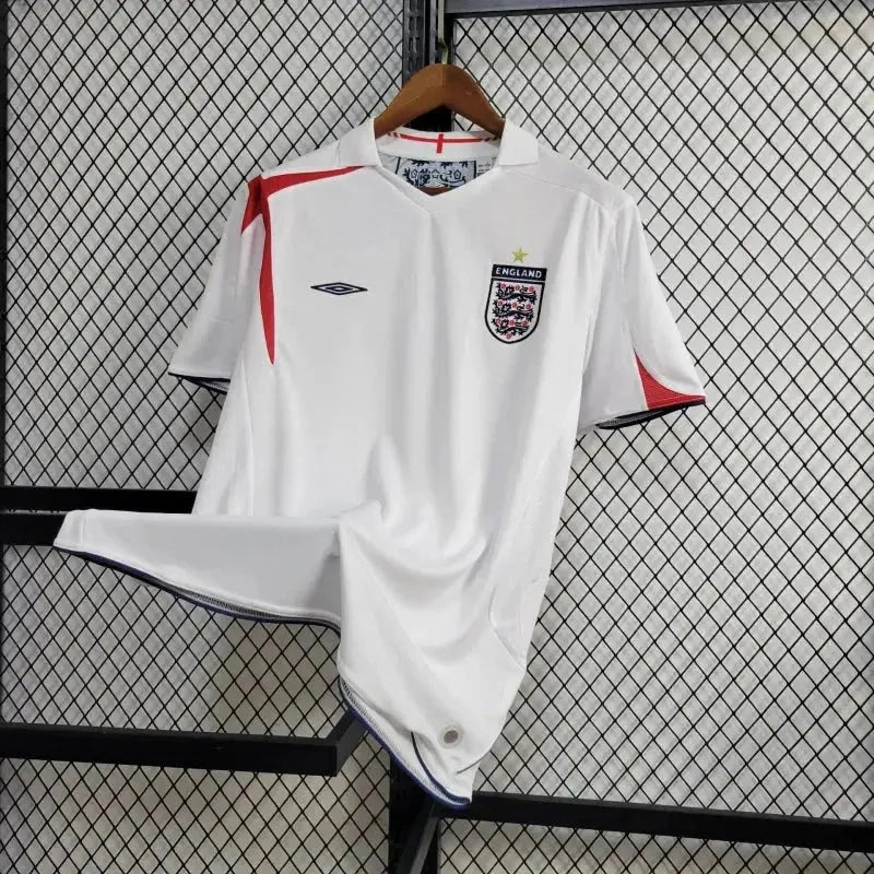 "Camisa Inglaterra Retrô Home 2005 - Torcedor Masculina Branca - Netmantos"