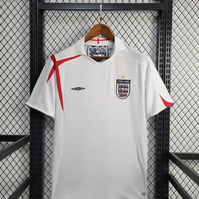 "Camisa Inglaterra Retrô Home 2005 - Torcedor Masculina Branca - Netmantos"