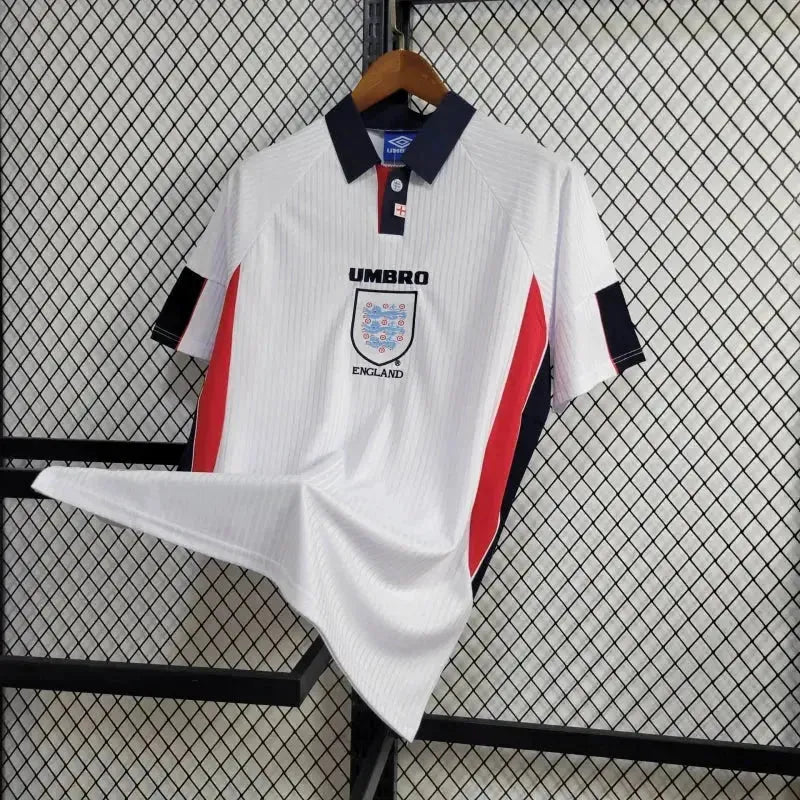 "Camisa Inglaterra Retrô Home 1998 - Torcedor Masculina Branca - Netmantos"