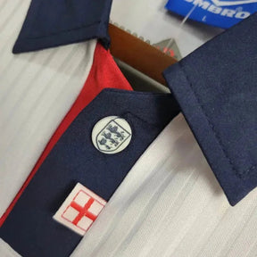 "Camisa Inglaterra Retrô Home 1998 - Torcedor Masculina Branca - Netmantos"
