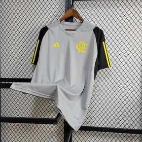"Camisa Flamengo Treino 24/25 - Torcedor Masculina Cinza, Amarela e Preta - Netmantos"