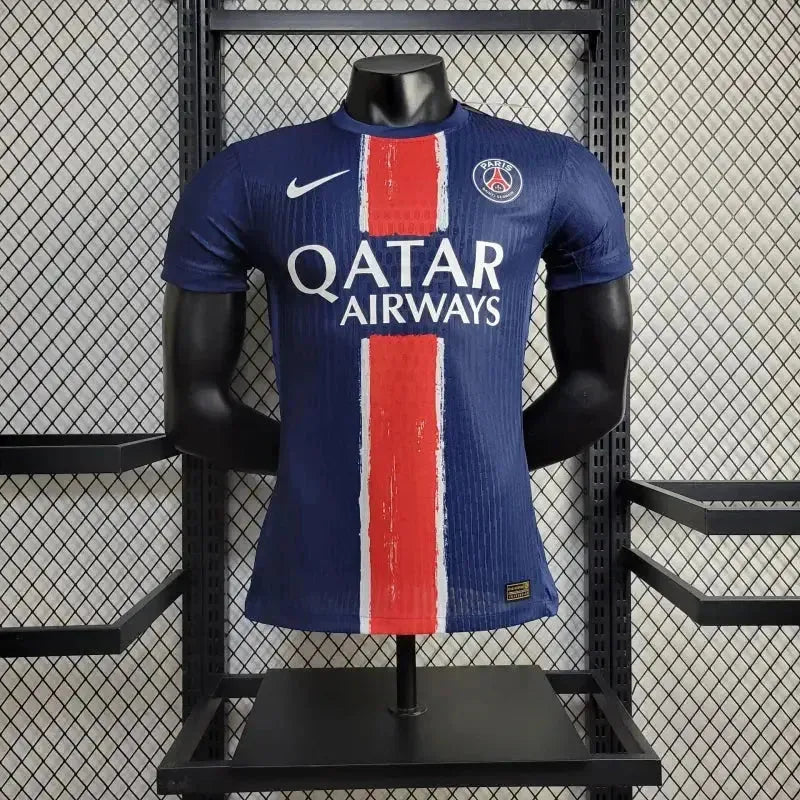 "Camisa PSG Home 24/25 - Jogador Masculina Azul e Vermelha - Netmantos"