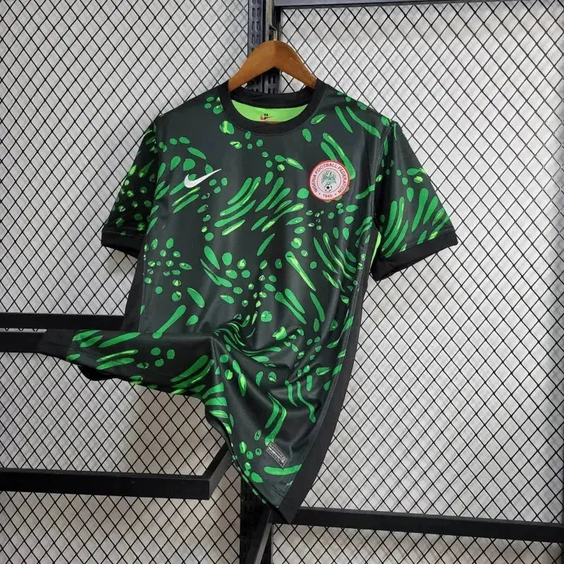 "Camisa Nigéria 24/25 - Torcedor Masculina Preta e Verde - Netmantos"