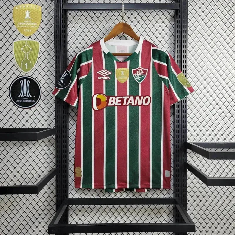 "Camisa Fluminense Home 24/25 - Torcedor Masculina + Patches Libertadores + Patrocínio - Netmantos"