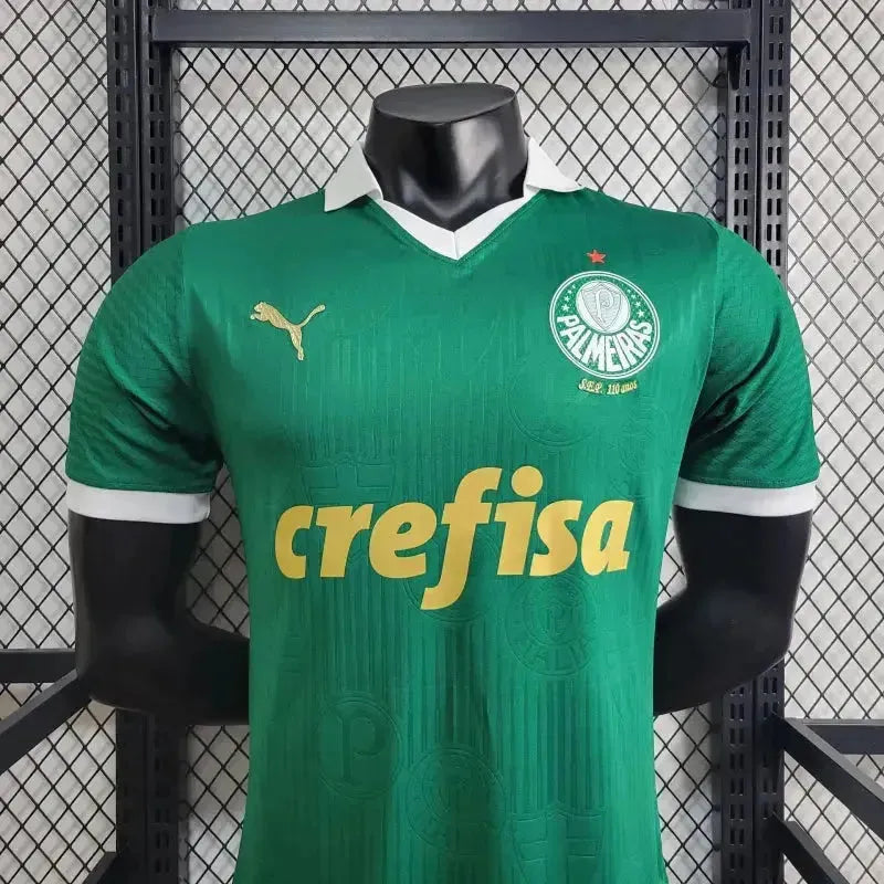 "Camisa Palmeiras Home 24/25 - Jogador Masculina Verde + Patch Brasileirão e Avanti + Patrocínios - Netmantos"