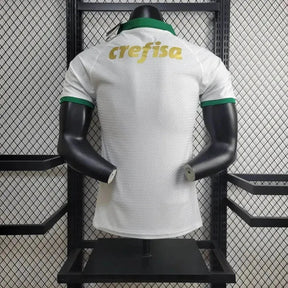 "Camisa Palmeiras Away 24/25 - Jogador Masculina Branca e Dourada + Patch Brasileirão e Avanti + Patrocínios - Netmantos"