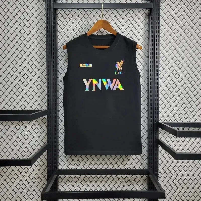 "Camisa Regata Liverpool YNWA 24/25 - Torcedor Masculina Refletiva Preta - Netmantos"