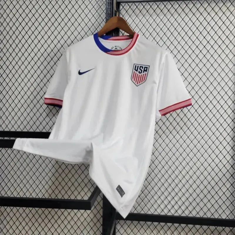 "Camisa EUA Home 24/25 - Torcedor Masculina Branca - Netmantos"