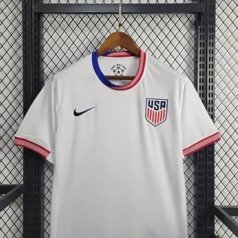 "Camisa EUA Home 24/25 - Torcedor Masculina Branca - Netmantos"